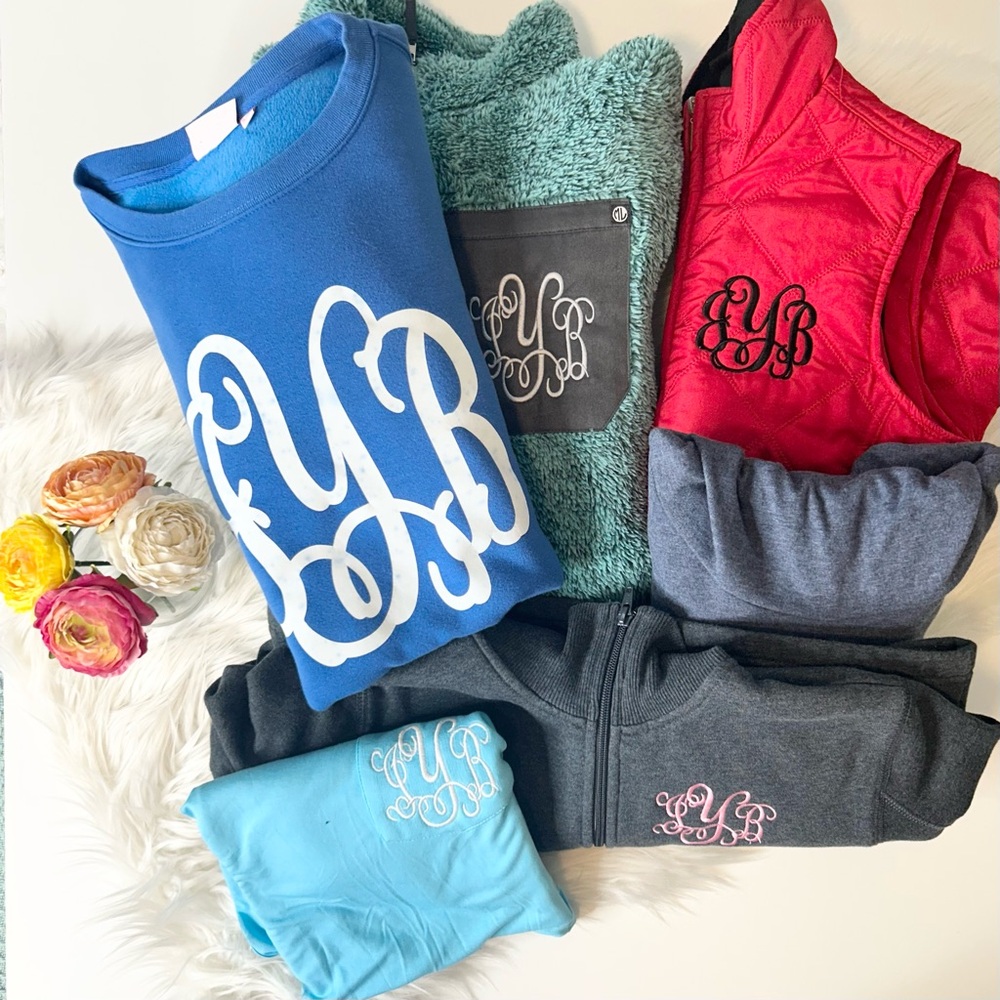 JYB Monogrammed Lot Jacket Tee JBY MARLEYLILLY SPORT TEK Small Medium Blue Red